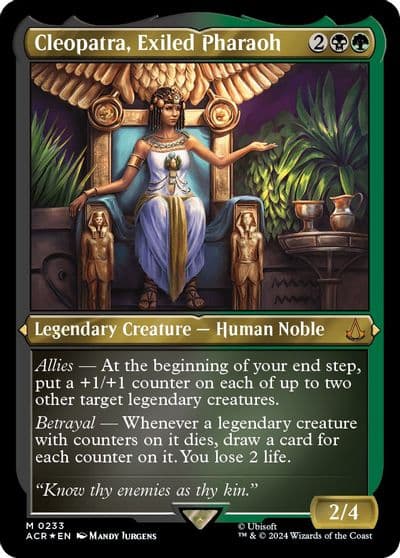 Cleopatra Exiled Pharaoh Foil Etched Universes Beyond: Assassin's Creed Magic card