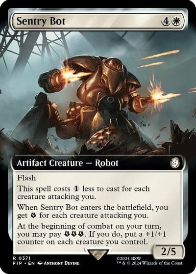 Sentry Bot Extended Art Universes Beyond: Fallout Magic card