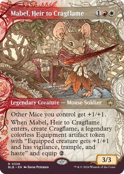Mabel Heir to Cragflame Showcase Bloomburrow Magic card