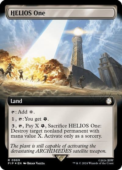 HELIOS One Extended Art Surge Foil Universes Beyond: Fallout Magic card
