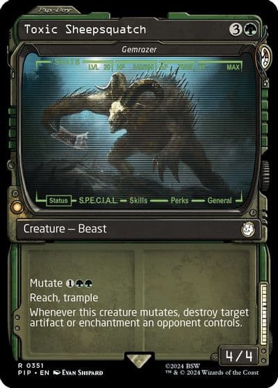 Toxic Sheepsquatch Gemrazer Showcase Universes Beyond: Fallout Magic card