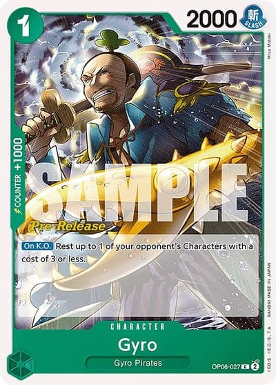 Gyro Wings of the Captain Pre-Release Cards One Piece card