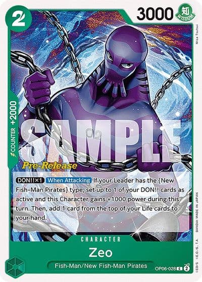 Zeo Wings of the Captain Pre-Release Cards One Piece card