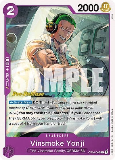 Vinsmoke Yonji 066 Wings of the Captain Pre-Release Cards One Piece card