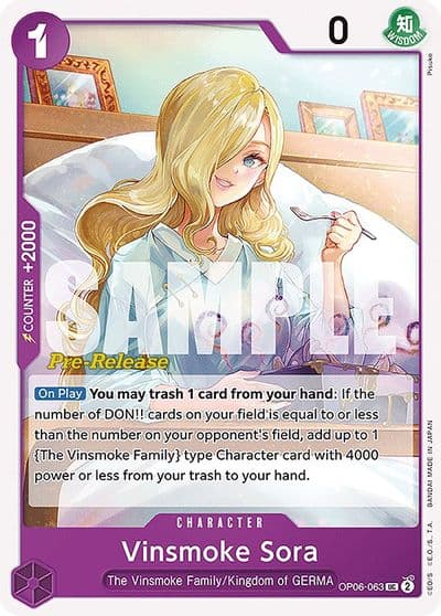 Vinsmoke Sora Wings of the Captain Pre-Release Cards One Piece card
