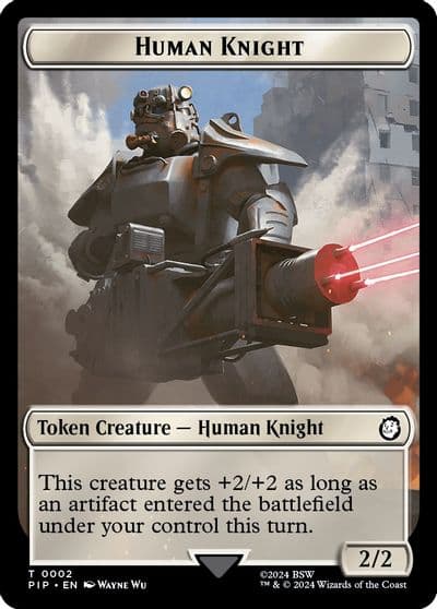Human Knight Food 0014 Double Sided Token Universes Beyond: Fallout Magic card