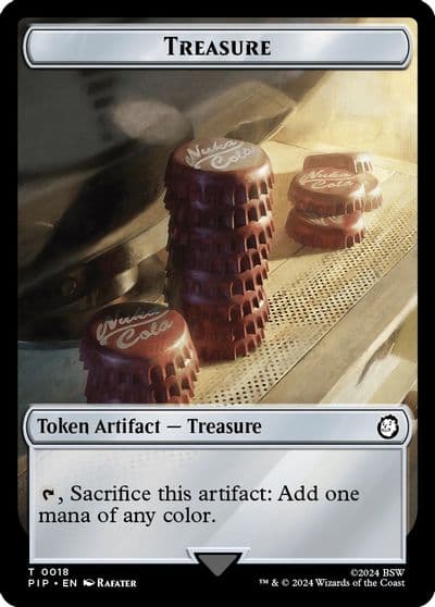 Treasure 0018 Warrior Double Sided Token Universes Beyond: Fallout Magic card