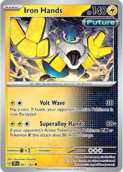 Iron Hands SV05: Temporal Forces Pokemon card