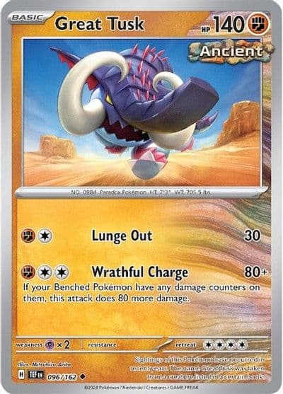 Great Tusk SV05: Temporal Forces Pokemon card