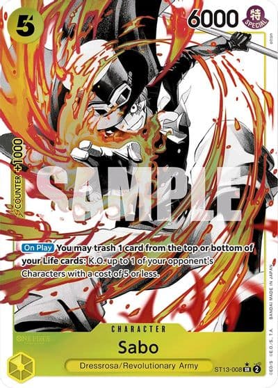 Sabo 008 Parallel Ultra Deck: The Three Brothers One Piece card