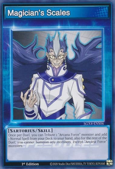 Magicians Scales Skill Card Speed Duel GX: Midterm Destruction Yu-Gi-Oh! card
