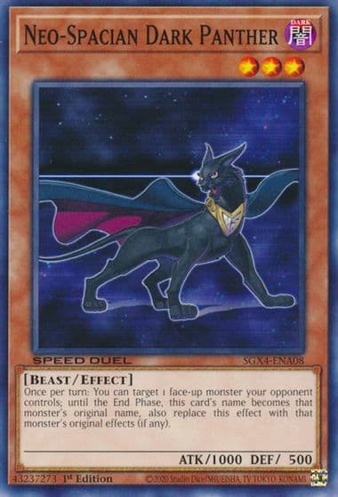 Neo Spacian Dark Panther Speed Duel GX: Midterm Destruction Yu-Gi-Oh! card