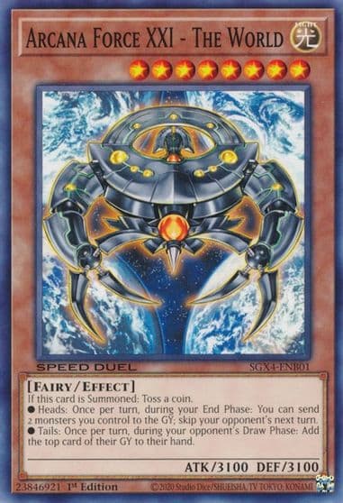 Arcana Force XXI The World Speed Duel GX: Midterm Destruction Yu-Gi-Oh! card