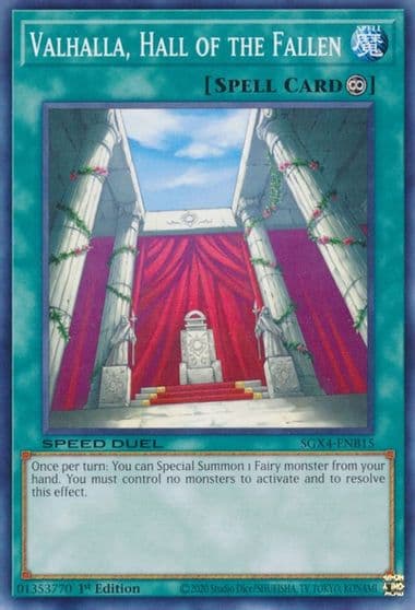 Valhalla Hall of the Fallen Speed Duel GX: Midterm Destruction Yu-Gi-Oh! card