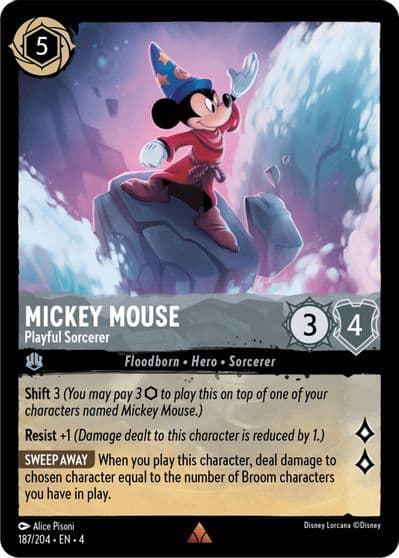 Mickey Mouse Playful Sorcerer Ursula's Return Lorcana card