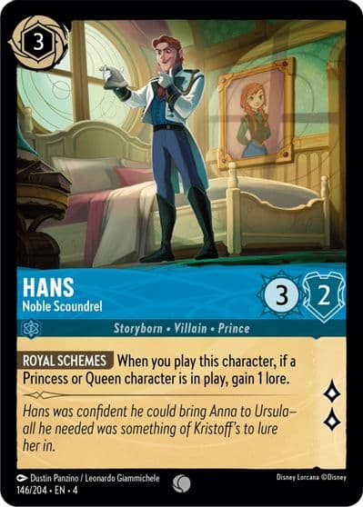 Hans Noble Scoundrel Ursula's Return Lorcana card