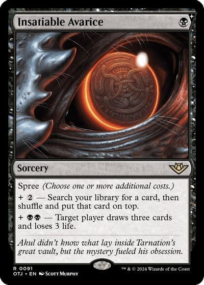 Insatiable Avarice Outlaws of Thunder Junction Magic card