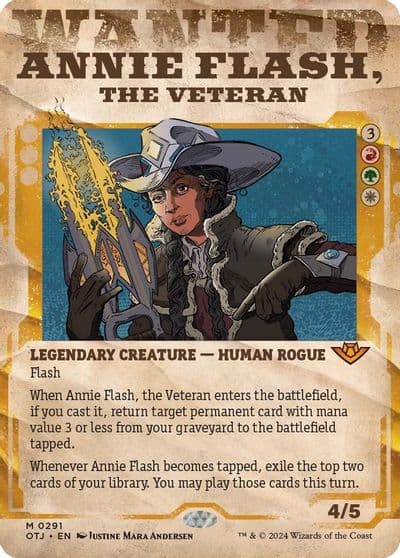 Annie Flash the Veteran Showcase Outlaws of Thunder Junction Magic card