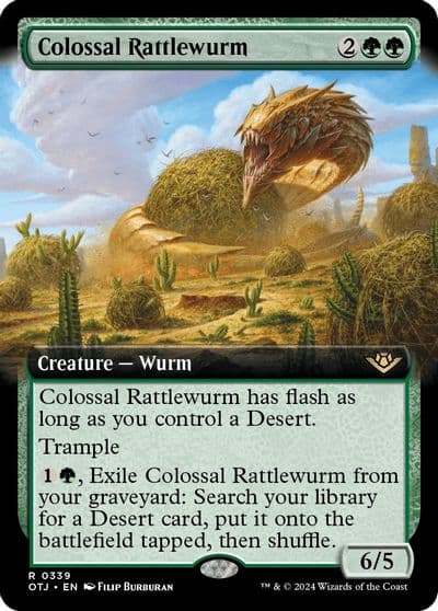 Colossal Rattlewurm Extended Art Outlaws of Thunder Junction Magic card