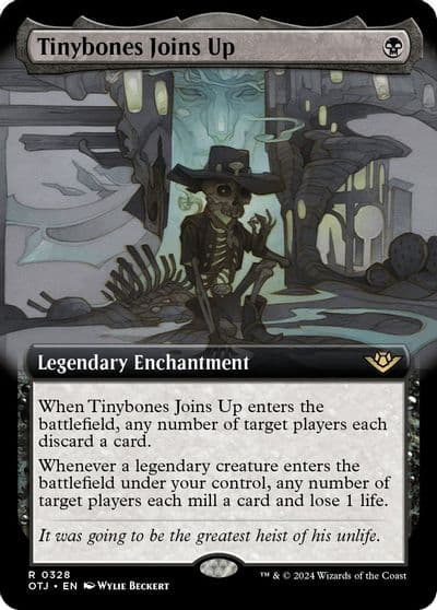 Tinybones Joins Up Extended Art Outlaws of Thunder Junction Magic card