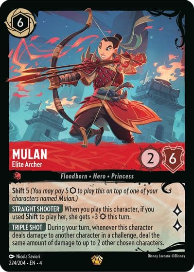Mulan Elite Archer 224 204 Illumineer's Quest: Deep Trouble Lorcana card