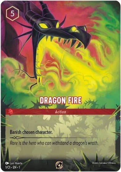 Dragon Fire 1 C1 Disney Lorcana Promo Cards Lorcana card
