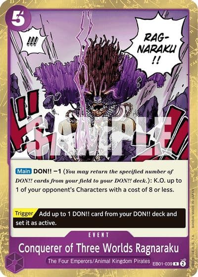 Conquerer of Three Worlds Ragnaraku Extra Booster: Memorial Collection One Piece card