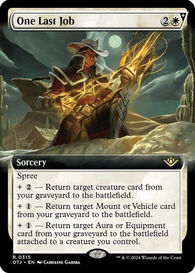 One Last Job Extended Art Outlaws of Thunder Junction Magic card