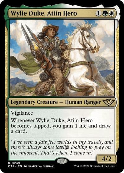 Wylie Duke Atiin Hero Outlaws of Thunder Junction Magic card