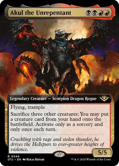 Akul the Unrepentant Extended Art Outlaws of Thunder Junction Magic card