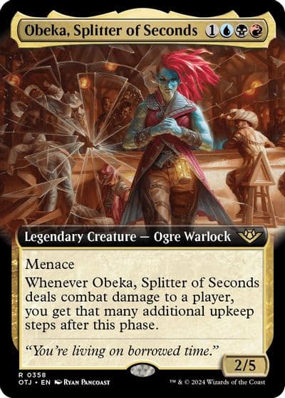 Obeka Splitter of Seconds Extended Art Outlaws of Thunder Junction Magic card