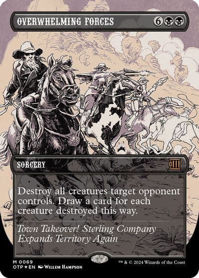 Overwhelming Forces Textured Foil Outlaws of Thunder Junction: Breaking News Magic card
