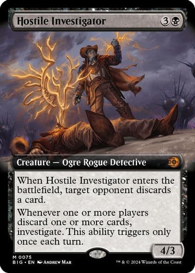 Hostile Investigator Extended Art Outlaws of Thunder Junction: The Big Score Magic card