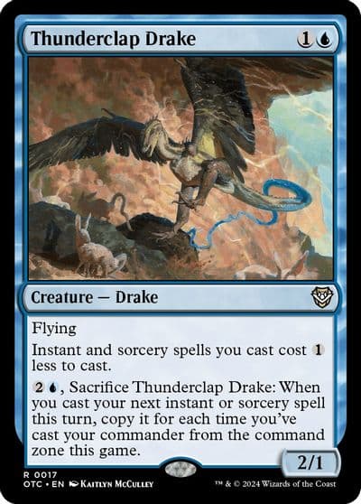 Thunderclap Drake Commander: Outlaws of Thunder Junction Magic card