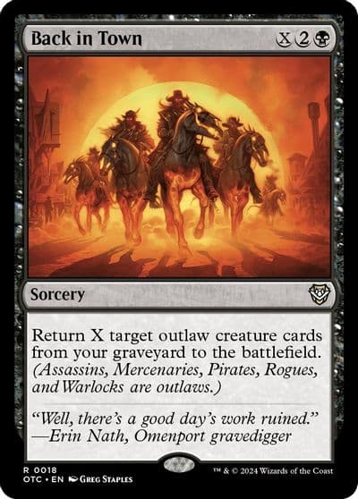 Back in Town Commander: Outlaws of Thunder Junction Magic card