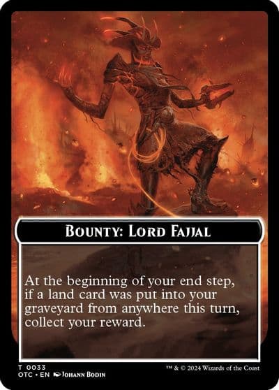 Bounty Lord Fajjal Bounty Rules Double Sided Token Commander: Outlaws of Thunder Junction Magic card