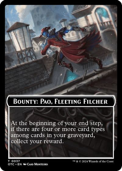 Bounty Paq Fleeting Filcher Bounty Rules Double Sided Token Commander: Outlaws of Thunder Junction Magic card