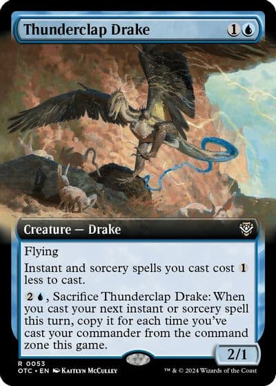 Thunderclap Drake Extended Art Commander: Outlaws of Thunder Junction Magic card