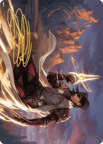 Kellan the Kid Art Card Gold Stamped Signature Art Series: Outlaws of Thunder Junction Magic card