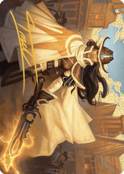 Omenport Vigilante Art Card Gold Stamped Signature Art Series: Outlaws of Thunder Junction Magic card