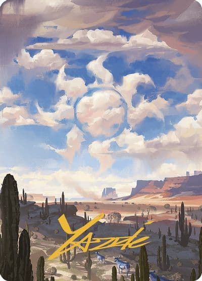 Plains Art Card Gold Stamped Signature Art Series: Outlaws of Thunder Junction Magic card