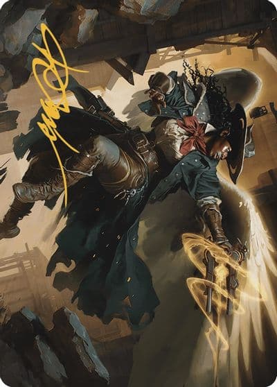 Archangel of Tithes Art Card Gold Stamped Signature Art Series: Outlaws of Thunder Junction Magic card