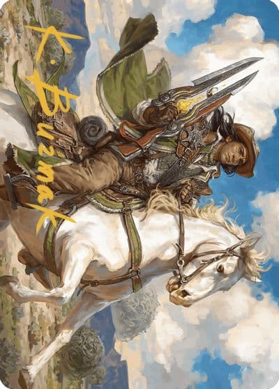 Wylie Duke Atiin Hero Art Card Gold Stamped Signature Art Series: Outlaws of Thunder Junction Magic card