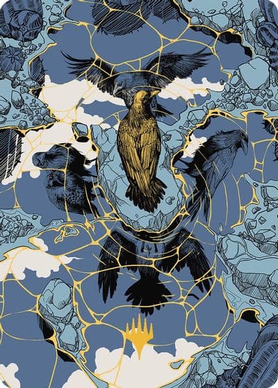 Fractured Identity Art Card Gold Stamped Planeswalker Symbol Art Series: Outlaws of Thunder Junction Magic card