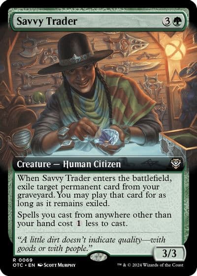 Savvy Trader Extended Art Commander: Outlaws of Thunder Junction Magic card