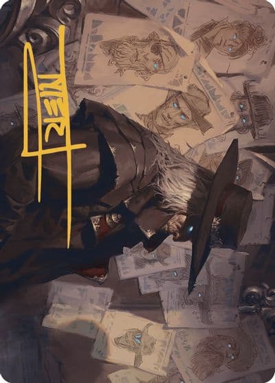Lazav Familiar Stranger Art Card Gold Stamped Signature Art Series: Outlaws of Thunder Junction Magic card
