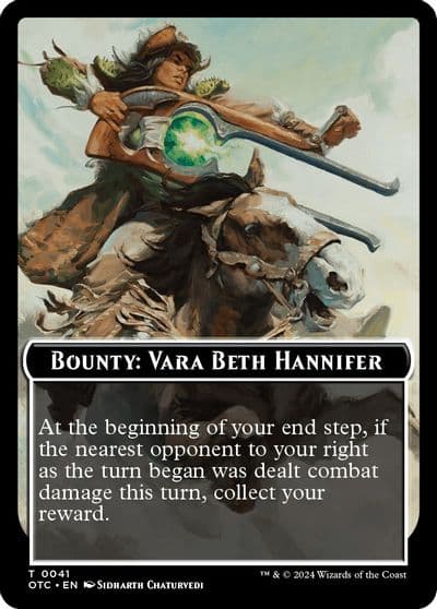 Bounty Vara Beth Hannifer Bounty Rules Double Sided Token Commander: Outlaws of Thunder Junction Magic card