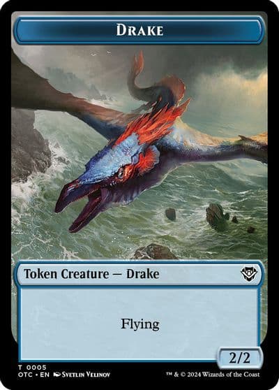 Drake Soldier 0026 Double Sided Token Commander: Outlaws of Thunder Junction Magic card