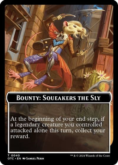 Bounty Squeakers the Sly Bounty Rules Double Sided Token Commander: Outlaws of Thunder Junction Magic card
