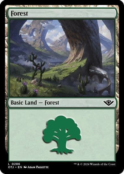 Forest 0286 Outlaws of Thunder Junction Magic card